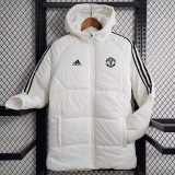 23-24 Man Utd White Hooded Cotton Coat Black Edge (黑色边) 棉衣