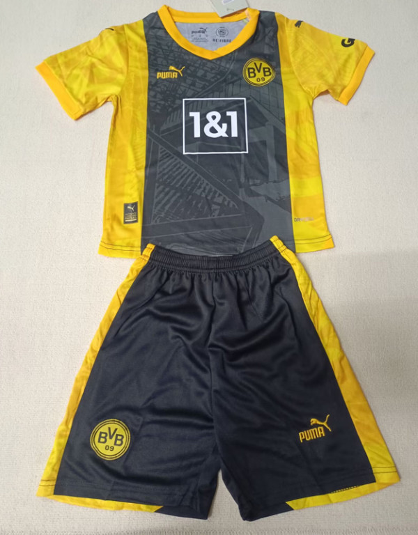 23-24 Dortmund Special Edition Black Yellow Kids Soccer Jersey