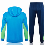 24-25 Brazil Lake blue Hoodie Jacket Tracksuit #F560