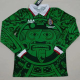 1998 Mexico Home Long Sleeve Retro Soccer Jersey (长袖)(带小字)