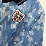 1990 England Away Blue Retro Soccer Jersey