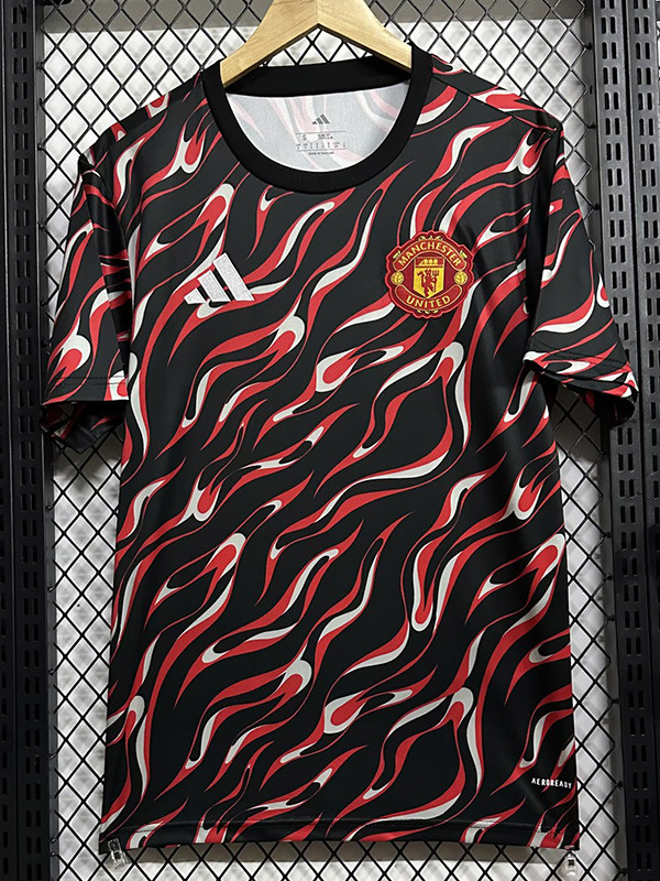 24-25 Man Utd Red Black Fans Training shirts