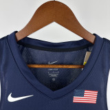 2024 Olympic Game USA LEONARD # 8 Dark Blue Basketball Jersey