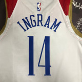 2020 Pelicans INGRAM #14 White City Edition Retro Top Quality Hot Pressing NBA Jersey