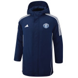 24-25 Man Utd Royal Blue Hooded Windbreaker Fabric Cotton Coat #G220