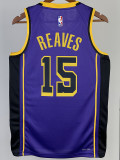 22-23 LAKERS REAVES #15 Purple Top Quality Hot Pressing NBA Jersey (Trapeze Edition)