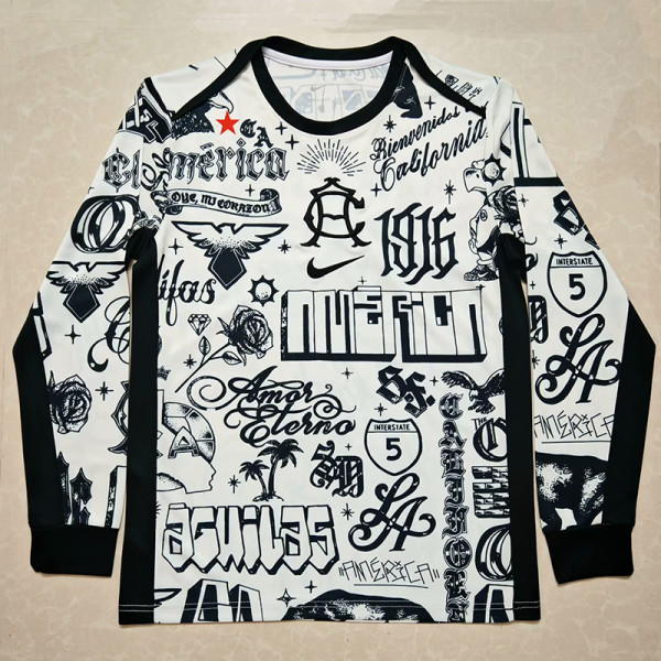 24-25 Club America Beige Black Long Sleeve Training (长袖)
