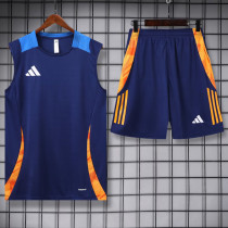 2024 AD Royal blue Tank top and shorts suit
