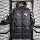 23-24 Flamengo Black Hooded Cotton Coat White Edge (白色边) 棉衣