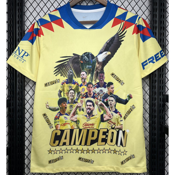 23-24 Club America Yellow Champion Special Edition Training Shirts 15冠军版