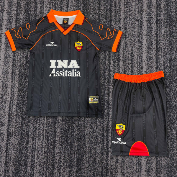 1999-2000 Roma Away Kids Retro Soccer Jersey