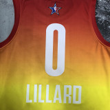 2023 ALL STAR LILIARD #0 Yellow Top Quality Hot Pressing NBA Jersey (全明星)