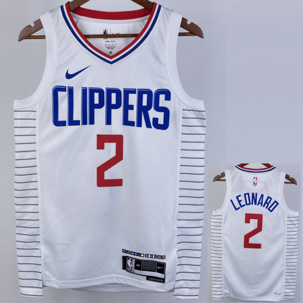 22-23 Clippers LEONARD #2 White Top Quality Hot Pressing NBA Jersey