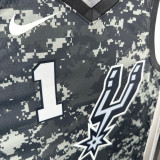 SA Spurs WEMBANYAMA #1 Camouflage color Top Quality Hot Pressing NBA Jersey
