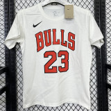 T170 BULLS JORDAN #23 White High Quality Casual T-Shirt