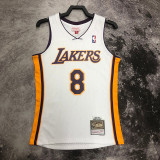 2003-04 LAKERS BRYANT #8 White Retro Top Quality Hot Pressing NBA Jersey(V领)
