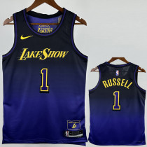 24-25 LAKERS RUSSELL #1 Royal blue City Edition Top Quality Hot Pressing NBA Jersey