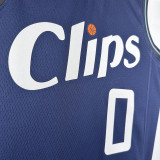 23-24 CLIPPERS WESTBROOK #0 Dark blue City Edition Top Quality Hot Pressing NBA Jersey
