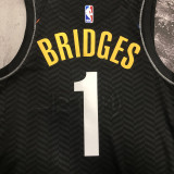 NETS BRIDGES #1 Black Top Quality Hot Pressing NBA Jersey (涂鸦)