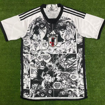 23-24 Japan Anime Edition Black White Fans Training Shirts (白ad足球小将)