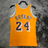 2007-2008 LAKERS BRYANT #24 Yellow Retro Top Quality Hot Pressing NBA Jersey (圆领）
