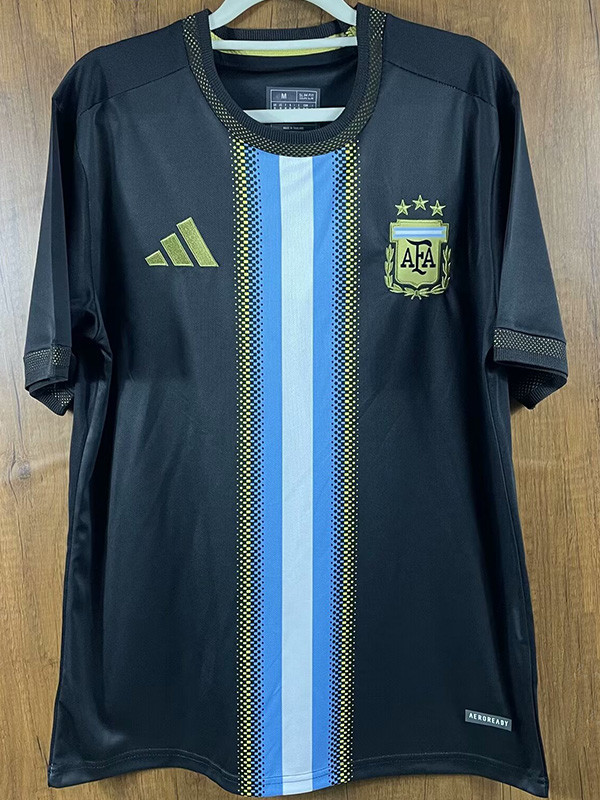 2023 Argentina Special Edition Black Blue Fans Soccer Jersey
