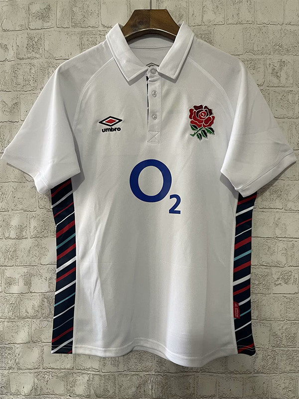 24-25 England White Polo Rugby Jersey (有领)