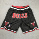BULLS Black City Edition Top Quality NBA Pocket Pants #公牛