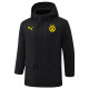 24-25 Dortmund Black Hooded Windbreaker Fabric Cotton Coat #G250