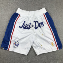 76ERS Justdon White City Edition Top Quality NBA Pocket Pants * 76人队