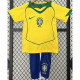 2004 Brazil Home Kids Retro Soccer Jersey