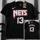 T202 Nets HARDEN #13 Black High Quality Casual T-Shirt