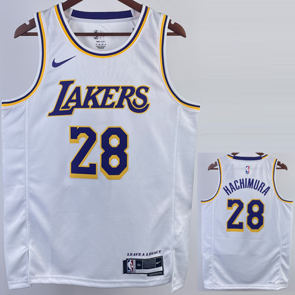 22-23 LAKERS HACHIMURA #28 White Top Quality Hot Pressing NBA Jersey(圆领)