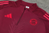 24-25 Bayern Deep Red Half Pull Tracksuit (半拉链)