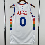 24-25 76ERS MAXEY #0 White City Edition Top Quality Hot Pressing NBA Jersey