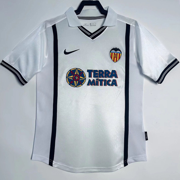 2000-2001 Valencia Home Retro Soccer Jersey