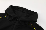 24-25 Dortmund Black Hoodie Jacket Tracksuit #02