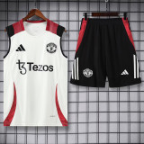 25-26 Man Utd White Tank top and shorts suit
