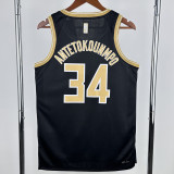 23-24 BUCKS ANTETOKOUNMPO #34 Black Glory Edition Top Quality Hot Pressing NBA Jersey 荣耀版