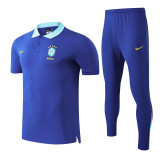 25-26 Brazil Fancy blue Polo Tracksuit