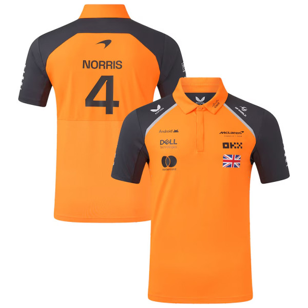 2025 McLaren NORRIS #4 Polo Yellow Racing Suit (有领)