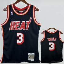 2013-2014 HEAT WADE #3 Black Retro Top Quality Hot Pressin g NBA Jersey