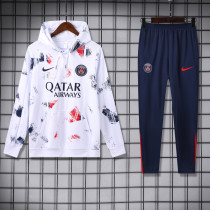 24-25 PSG White Hoodie Tracksuit (卫衣套装)