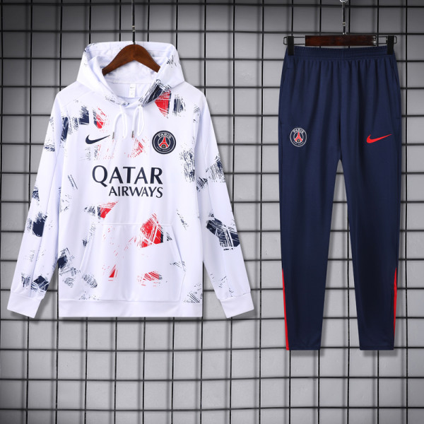 24-25 PSG White Hoodie Tracksuit (卫衣套装)