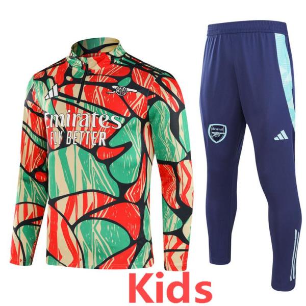 24-25 ARS Green red Kids Half Pull Tracksuit (童装半拉链)(涂鸦)