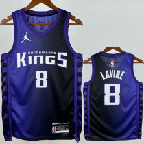 23-24 Kings LAVINE #8 Purple Top Quality Hot Pressing NBA Jersey (Trapeze Edition)飞人版