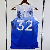 23-24 Timberwolves TOWNS #32 Blue City Edition Top Quality Hot Pressing NBA Jersey