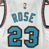 24-25 Grizzlies ROSE #23 White Retro Top Quality Hot Pressing NBA Jersey