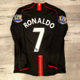 2007-2008 Man Utd Away Black long sleeve Retro soccer jersey (长袖)
