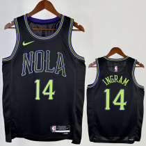 23-24 Pelicans INGRAM #14 Black City Edition Top Quality Hot Pressing NBA Jersey